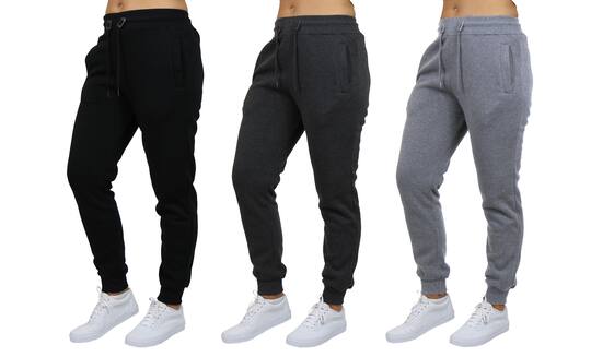 Galaxy by Harvic Women's Relaxed Fit Fleece-Lined Jogger Sweatpants 3 Pack